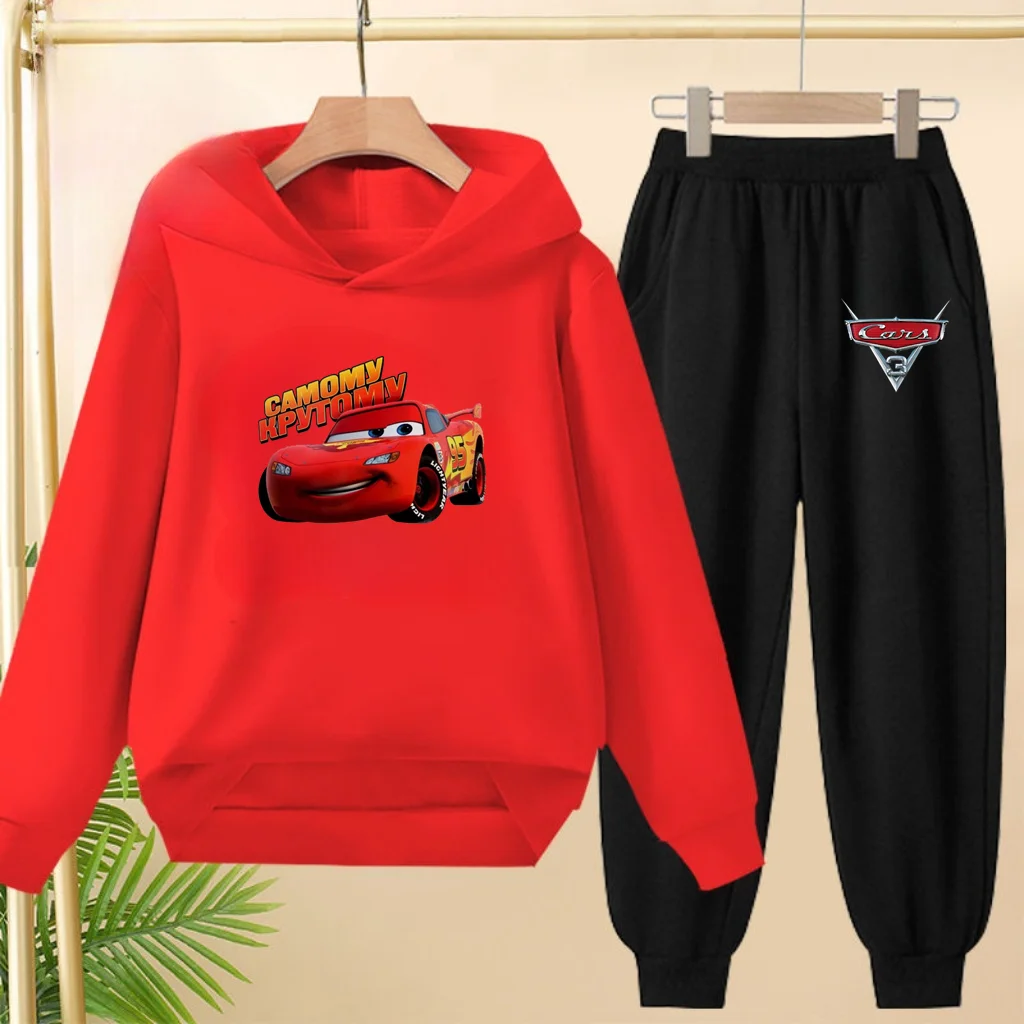 

Kids New Coat Racing Speed Lightning McQueen Print Sweatshirt Hoodie 3-12Yrs Top+Pants 2P Boys Girls Toddler Clothes Leisure Set