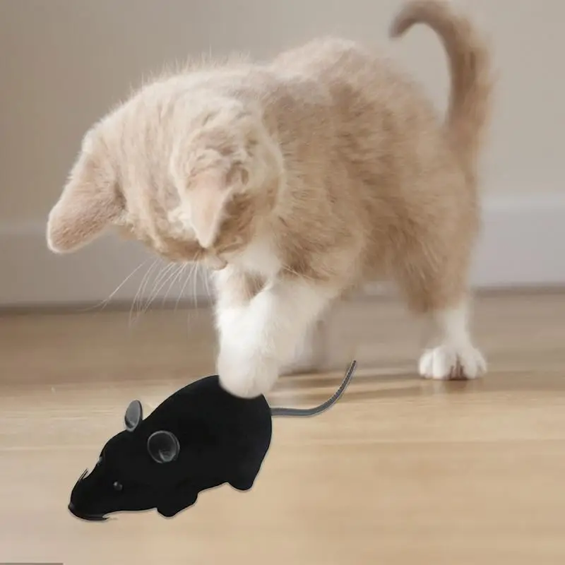 Mice Cat Toy 2pc Interactive Catnip Real Mice Toy Remote Control Mice Cat Toy Battery Powered Mimics Motion Pet Toy For Fun