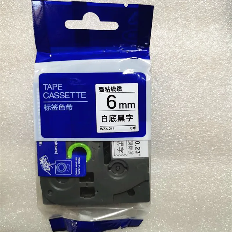 label maker 10PCS high quality Mixed TZe-211 tape Compatible ink cartridges Ribbon Aze-211 label tape For p touch PT-D200