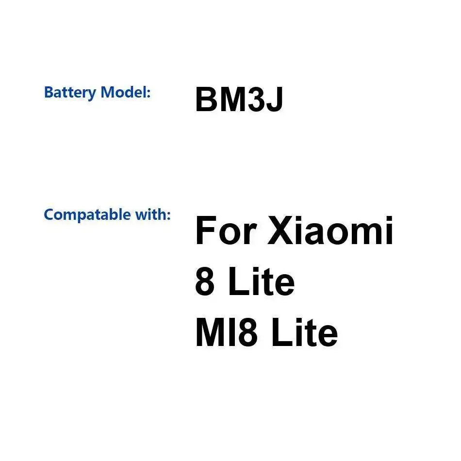

Высокая совместимость 3350 мАч для Xiaomi 8 Lite MI8, надежный источник питания, аккумулятор для мобильного телефона BM3J