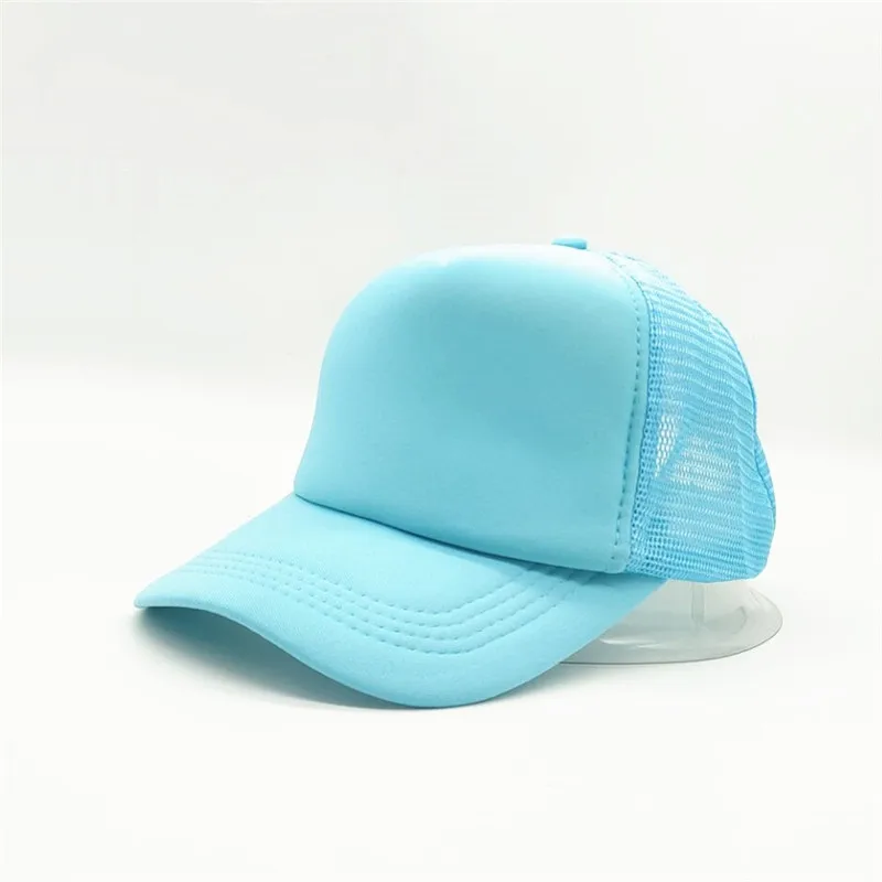 1-teilige Sommer-Trucker-Mütze mit individuellem Logo für Männer und Frauen, Netz-Polyester-Baseballkappe, bedrucktes Netz, Papa-Hüte, verstellbares Sonnenhut-Visier – Detail 20
