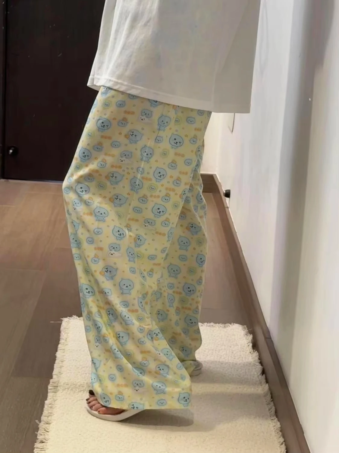 2026 Women  Print Wide‑Loose Wide Leg Pants Lightweight Spring Summer Pants Anti‑Mosquito Casual Walking‑About Home T