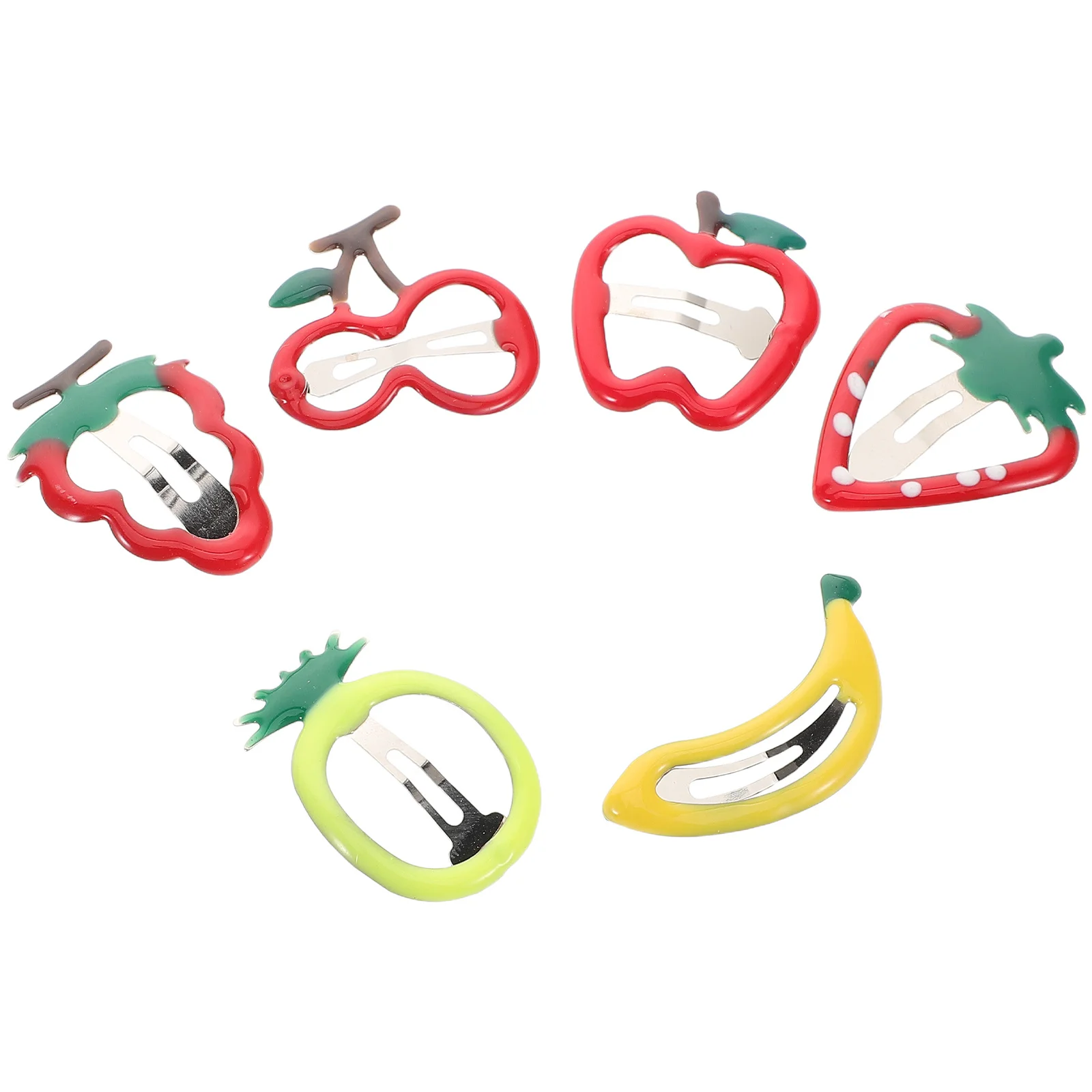 

6 шт. металлические заколки для волос для маленьких девочек, милый фруктовый дизайн, детские аксессуары для волос, милые заколки, заколки с клубникой, заколка