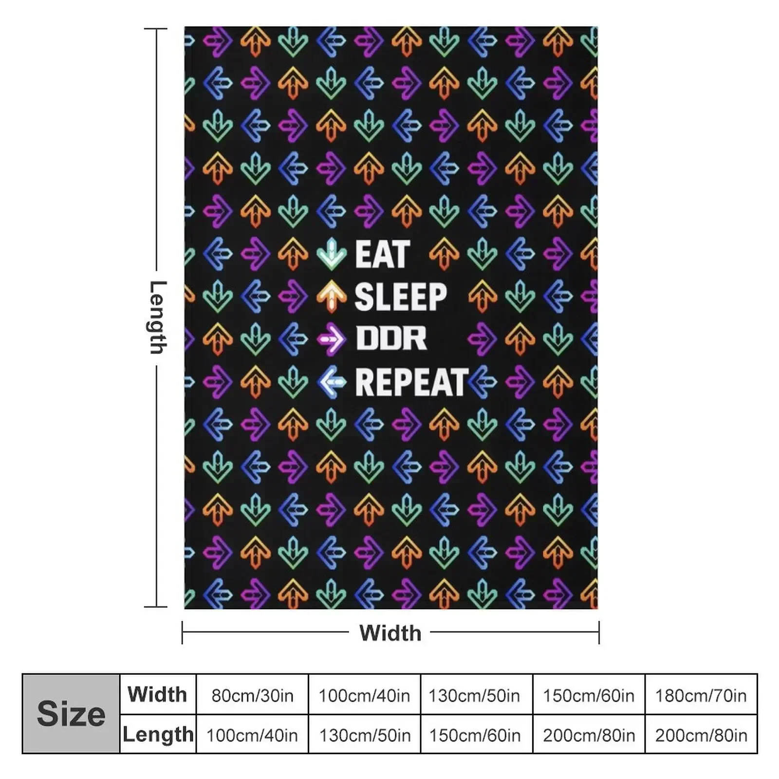 Eat. Sleep. DDR. Repeat. - White Throw Blanket Multi-Purpose Warm Luxury St warm for winter For Decorative Sofa Plush Blankets