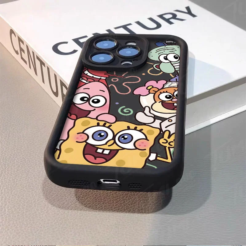 Silikonowe etui na telefon SpongeBobs do Samsung Galaxy A55 A35 A25 A15 A05 A05 A24 A13 A23 A12 A22 A32 A52 A52S A72 A11 matowe etui