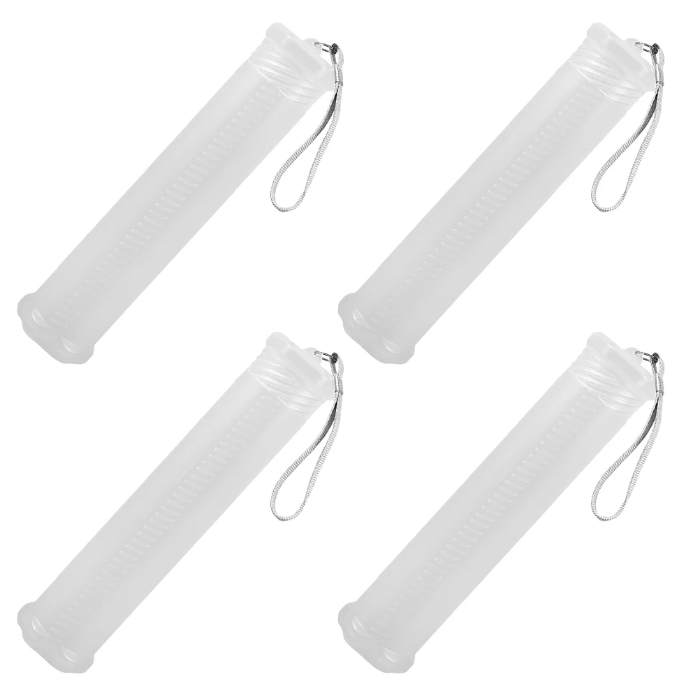 

4pcs Transparent Retractable Pen Holder Paintbrush Storage Containers Multifunction Adjustable Length Efficient Storage Marker