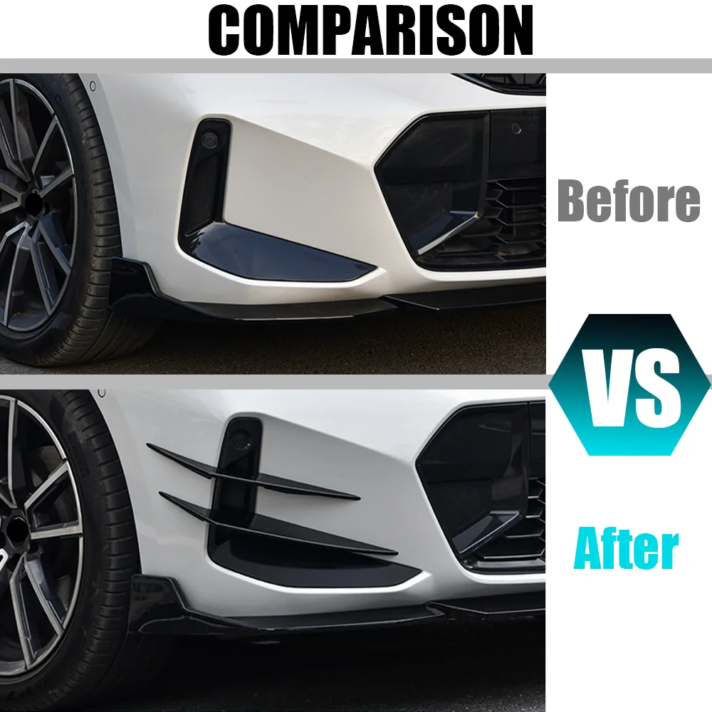 For BMW 3 Series G20 G21 G28 LCI M Sport 318i 320i 330i M340i 2022-2024+ Front Bumper Side Splitter AirVent Trim Blade view 4