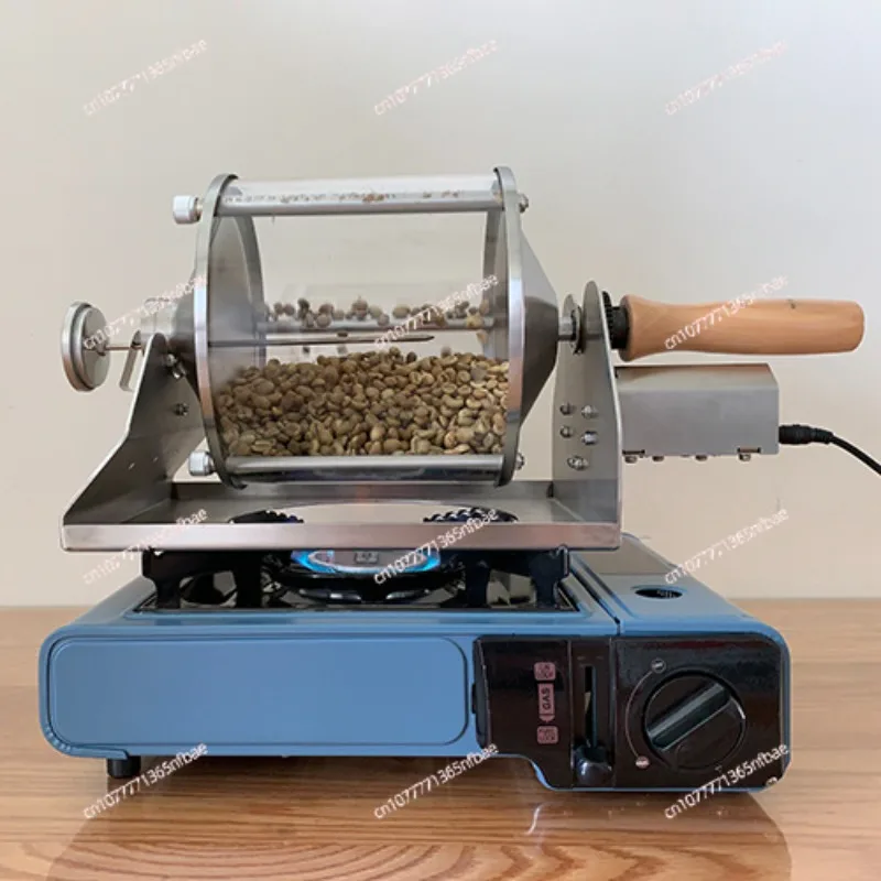 Home Coffee Bean Roasting Machine Stainless Steel Direct Fire Coffee Roaster Bean Machine Quartz Glass Visualization 110-220V