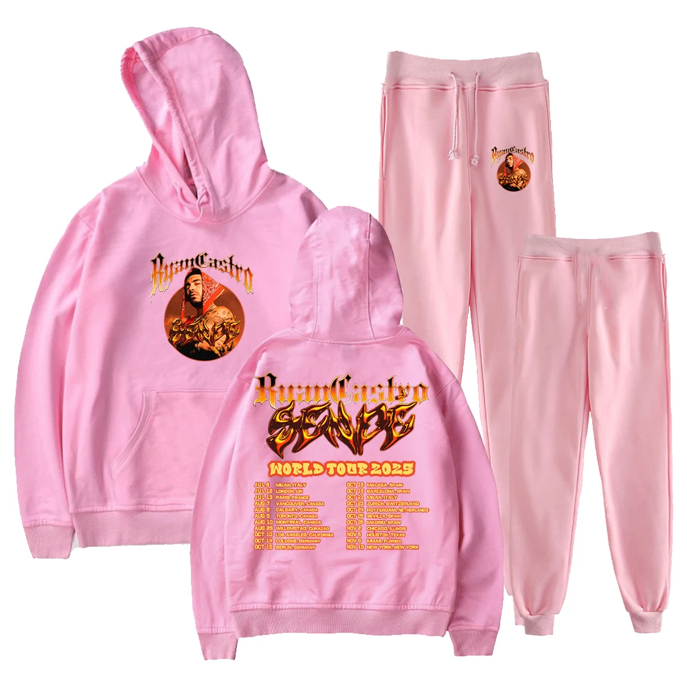 GF ريان كاسترو Sende جولة حول العالم 2025 هوديس بنطال رياضي قطعتين مجموعة بلوزات + Sweatpants النساء الرجال الزي مجموعات #6