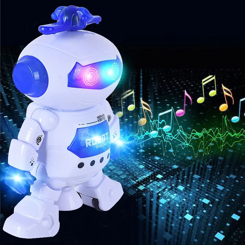 Kids Music Robot Toys Rotating Dance With LED Light Electronic Walking  Interactive Toys for Boys Girls Baby Birthday Xmas Gift