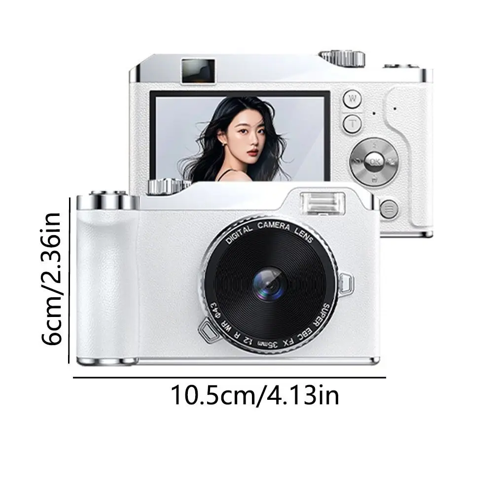 Front/Rear Dual Camera 4K HD Digital Camera Autofocus 2.4 Inch Screen Entry-Level CCD Camera LED Fill light Rechargeable