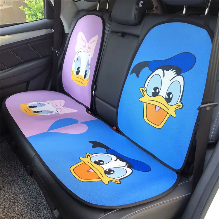 Disney Donald Duck Car Breathable Linen Cushion Daisy Cartoon Plush Neck Pillow Lumbar Pillow Set Ladies Children Car Decoration