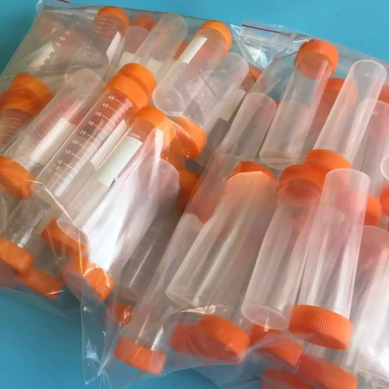 50Pcs/Lot 29×104mm 50ml Plastic Centrifuge Tube Screw Cap Flat Bottom Test Tube Ample Tube Vial Clear Container Laboratory