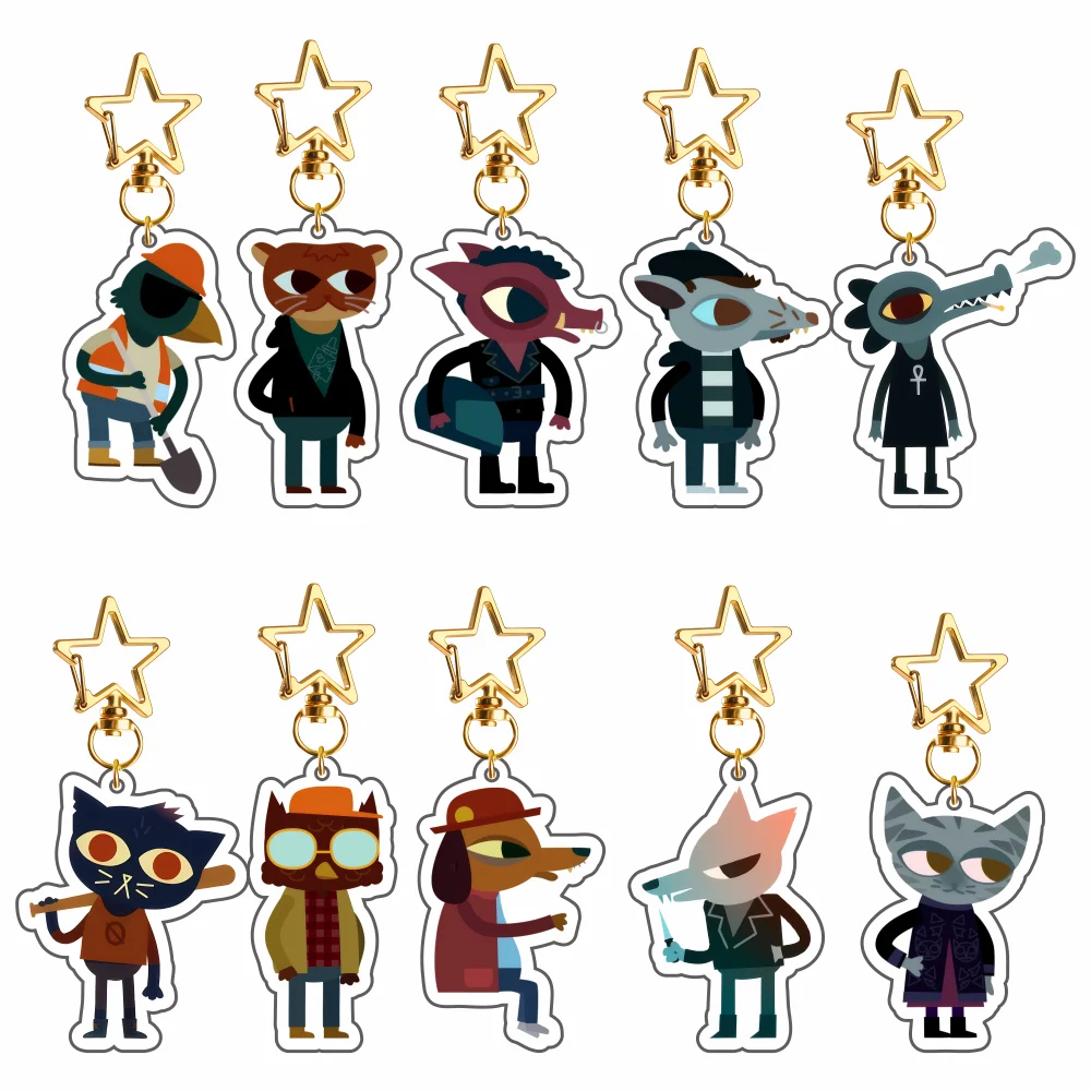 Night in the Woods Acrylic Stand 6cm Keychain Desktop Decorations Ornament Gift For Fans  Anime game cute Bea Santello Angus