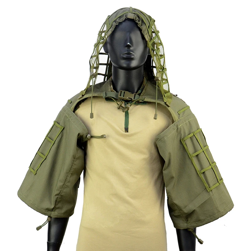 Ghillie-Anzug, taktischer Scharfschützmantel, Viper-Kappen, Jagdmantel, Material und Farbe optional, Tarnkleidung für Airsoft-Paintball – Detail 12