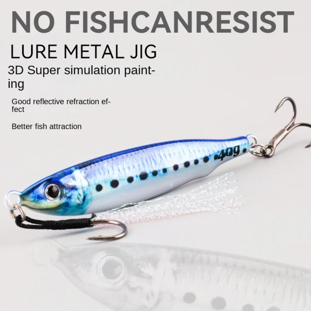 1Pc Durable 40g 80g 3D Fishing Lure Metal Jigging Hard Squid Bait Lifelike Colored Painted Sea Fishing Tackle Fishing