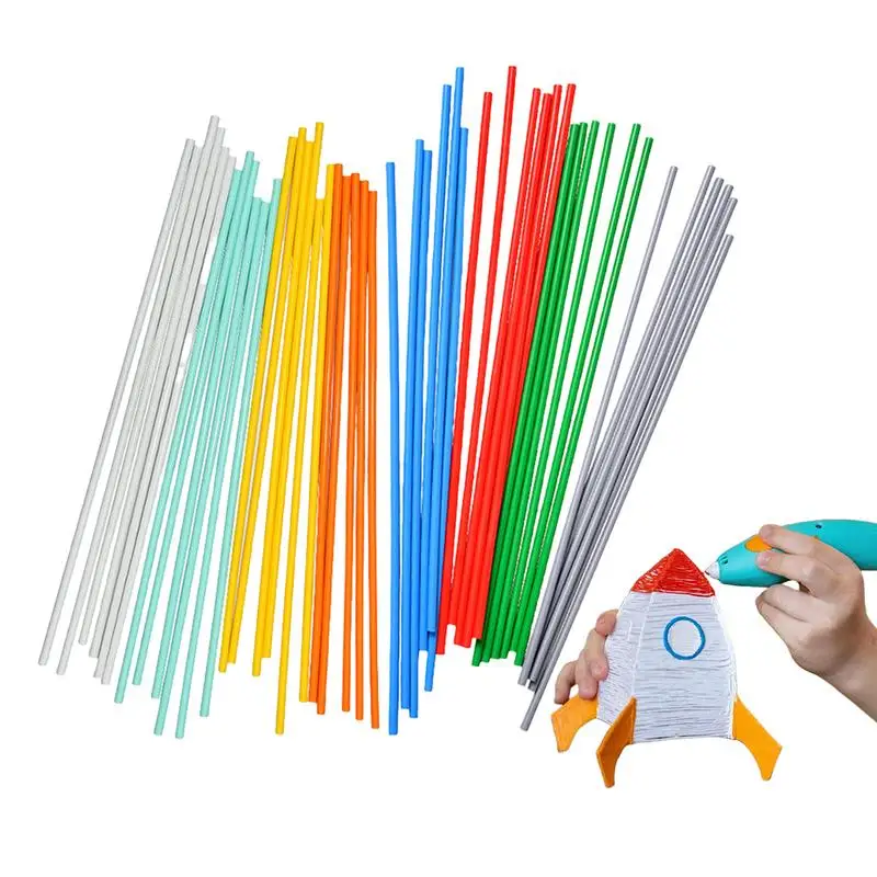 3D Pen Filament Refills 300 Pieces Printer Pen Filament 3D Pen Supplies 10-Color Pen Refill Sticks For School Studio Home Use