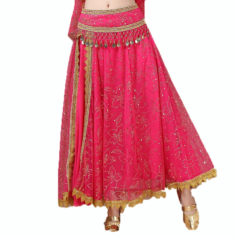 Women Arab Halloween Costume Skirt Belly Dance Performance Suit Stage Dancewear Outfit Adult Indian Practice Long Skirt Clothes