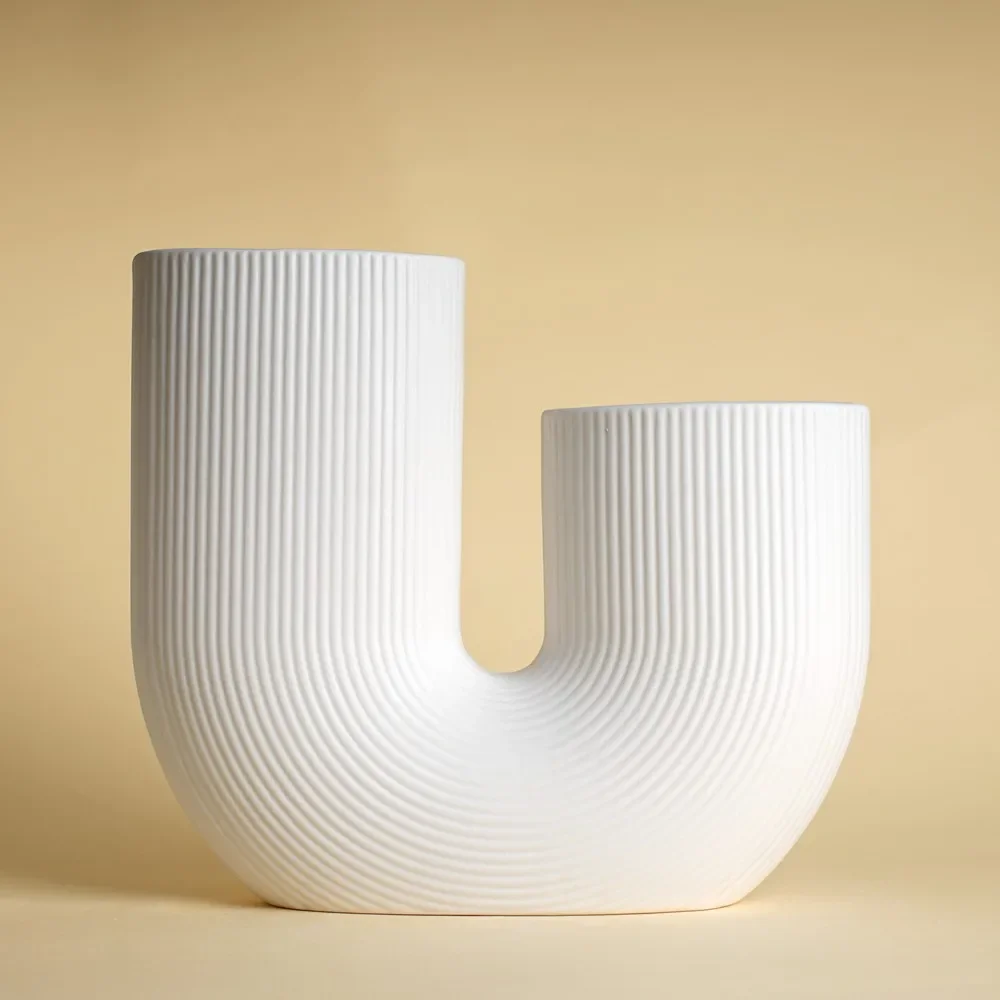 Nordic Ceramic Vase for Home Decoration, Simple Flower Pot, Living Room, Interior, Office, Desktop, Table Decor, Accessories