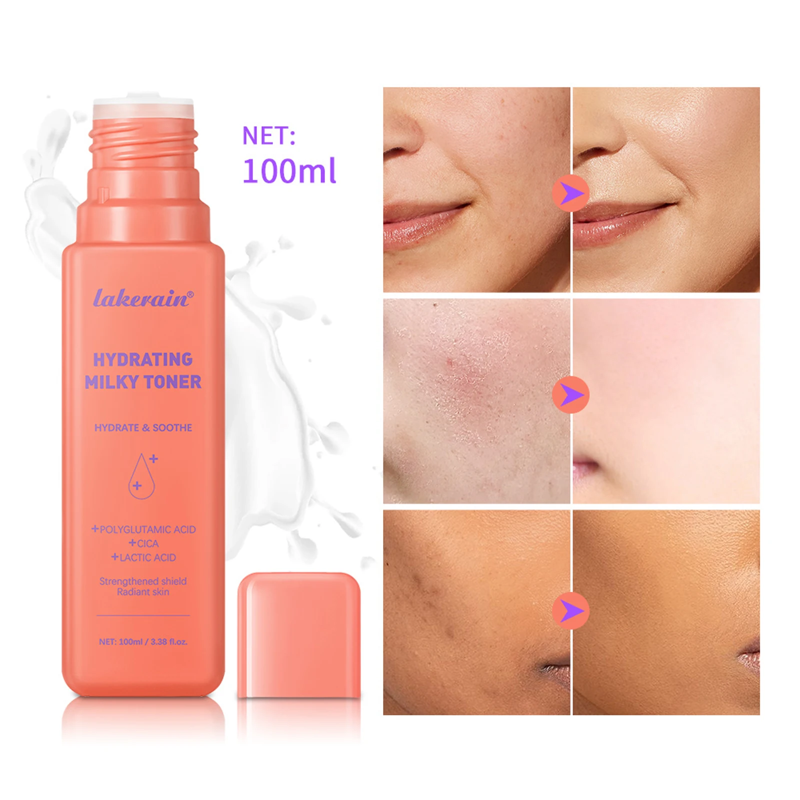 

Highly Hydrating Milky Toner Moisture Locking Formula Soothes Skin Deep Moisturization Repair Skincare Routine Essential