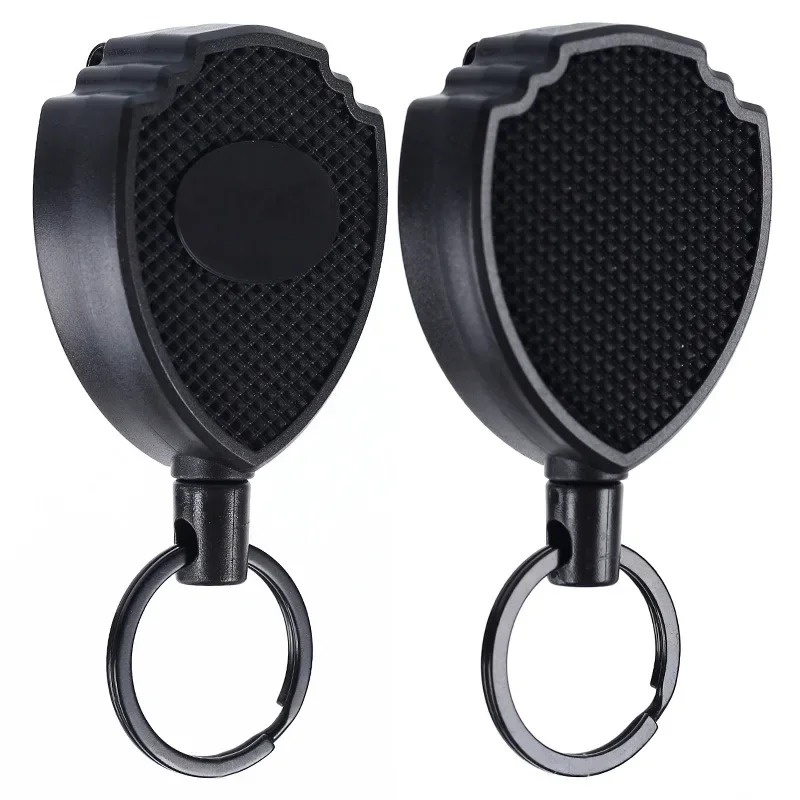 Anti-theft Badge Reel Metal Easy-to-pull Buckle Rope Elastic Keychain Retractable Key Ring Anti Lost Badge Fishing Clips