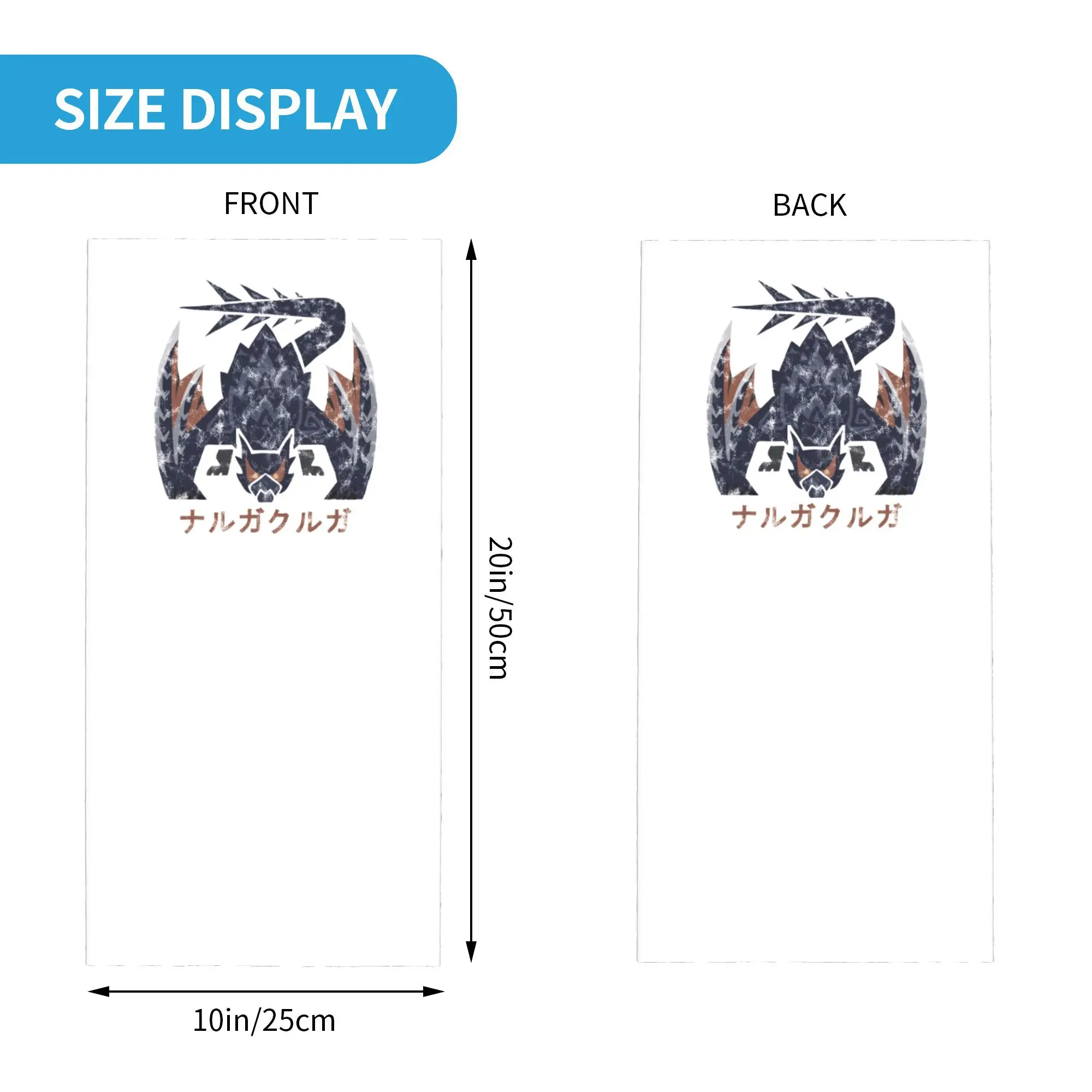 Monster Hunter World Iceborne Nargacuga Kanji Icon Bandana Neck Gaiter Printed Wrap Scarf Headband Outdoor Sports Unisex Adult