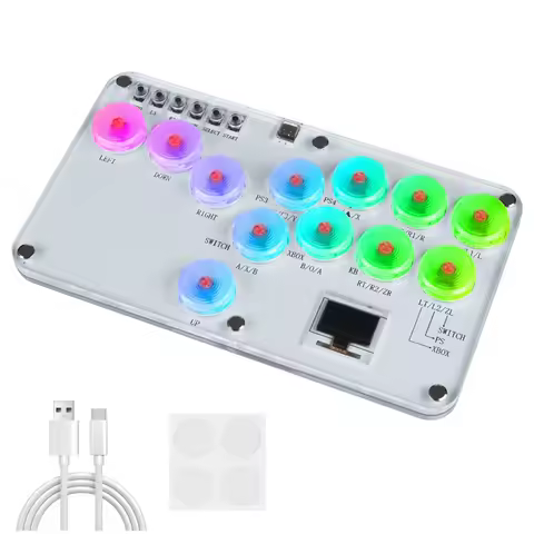 Hitbox Fighting Stick Controller Colorful RGB Light Fighting Game Arcade Game Keyboard For PC PS3 PS4 Switch