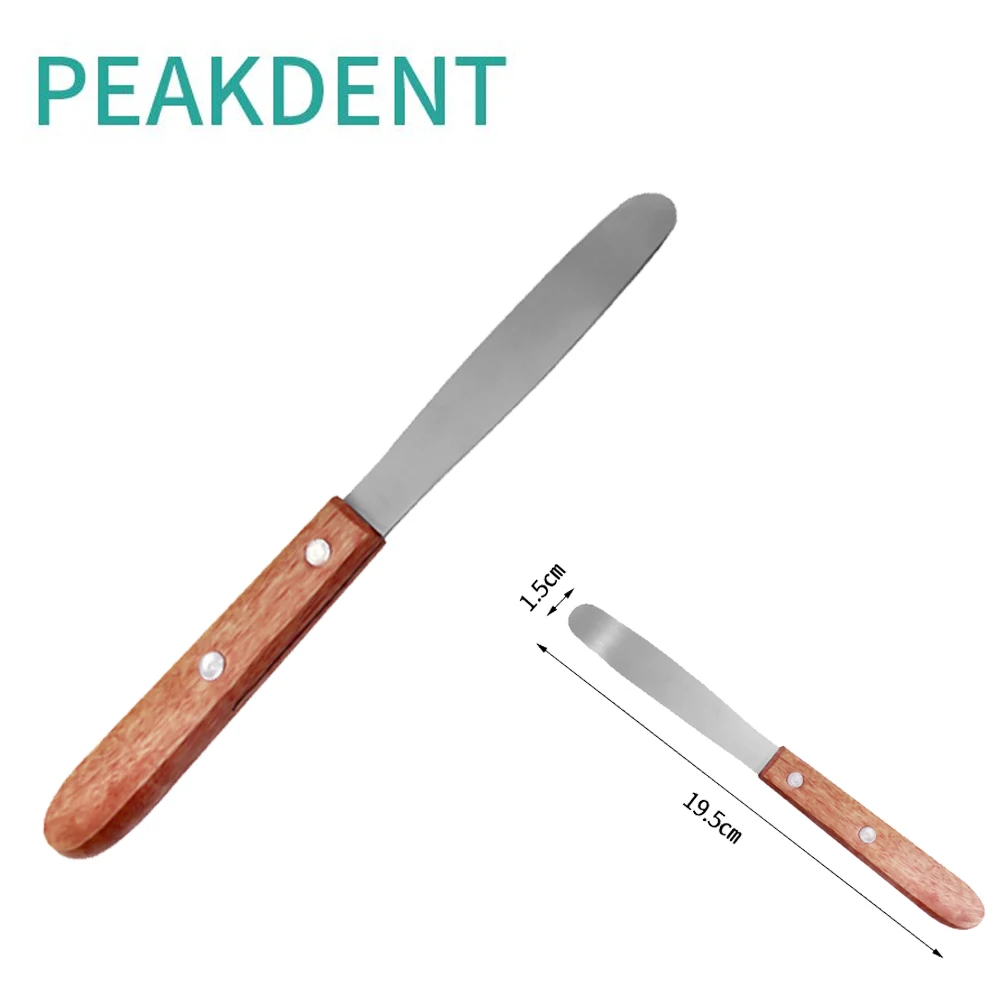 1Pcs Dental Alginate Mixing Plaster Spatula Knife Wooden Handle Spatula Cement Powder Mold Impression Material Dentist Lab Tools