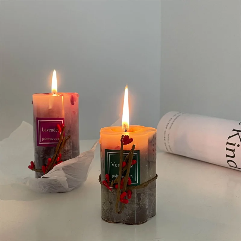 Kawaii Scented Candles for Home Wedding Christmas Gifts Home Decoration Party Pillar Candles Household Emergency Candles