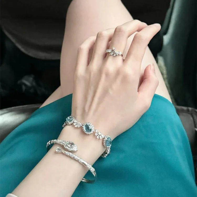 

Topaz spirit snake open bracelet women, vingate peplum hand jewelry