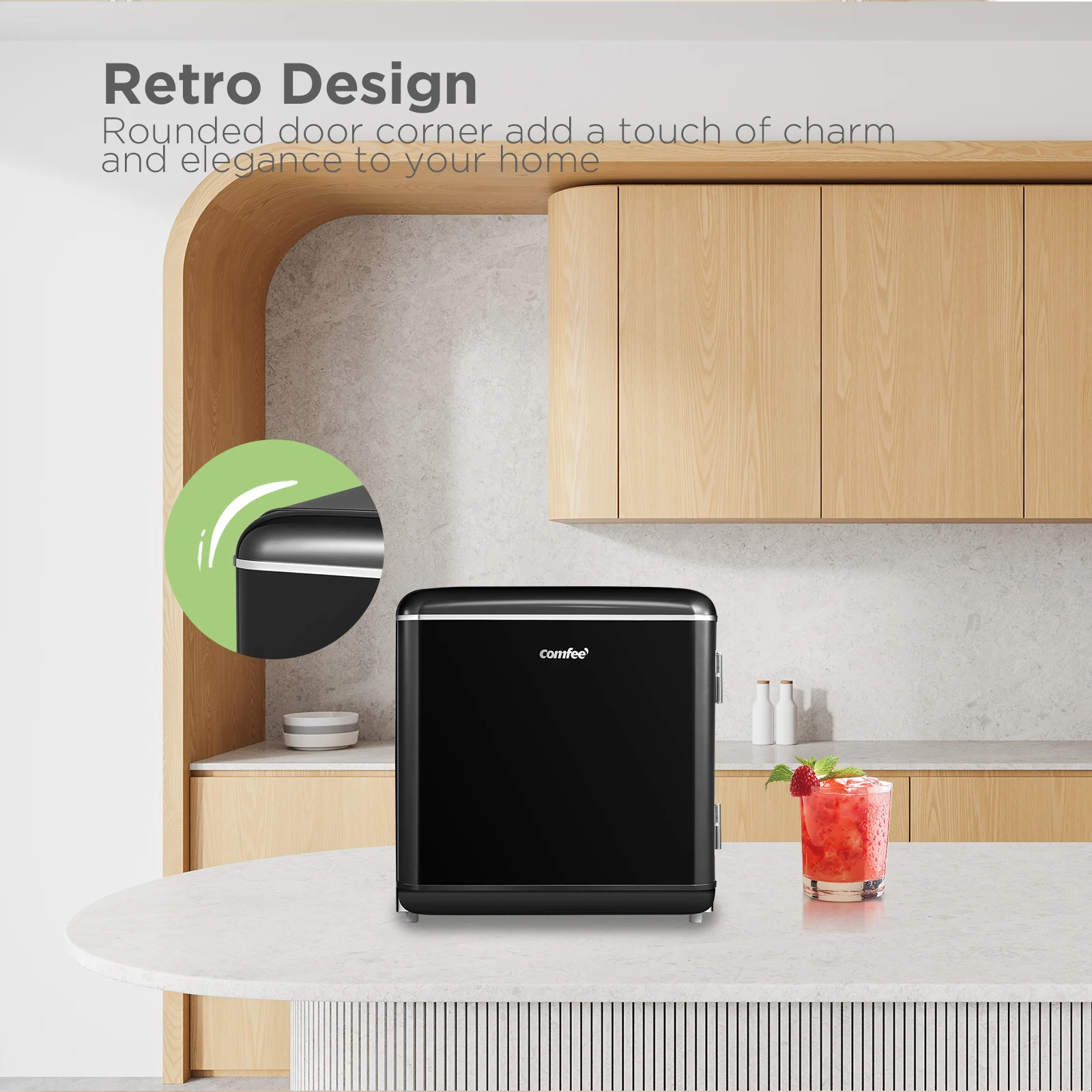 ثلاجة صغيرة كومفي 1.7 قدم مكعب، موفرة للطاقة، ضوضاء منخفضة، ترموستات قابل للتعديل مع صندوق مبرد لغرفة النوم والمكتب والنوم #5
