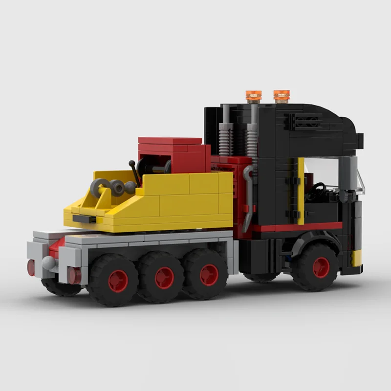 ตัวต่อรถเมืองแบบโมดูลาร์ ชุดยานพาหนะพิเศษ - รถบรรทุกพร้อมเครื่องกว้าน ของเล่นตัวต่อเทคโนโลยี ของขวัญคริสต์มาส DIY ของเล่นก่อสร้าง