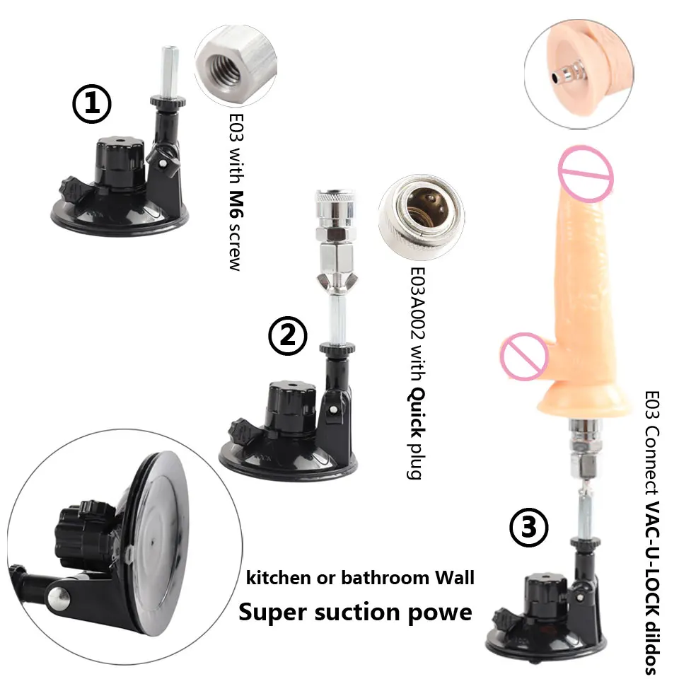 DTSUDU American Screw Connector Interface Attachments For Sex Machine Dildo Suction Cup Adapter 3XLR Vac-U-Lock M8 Accessories