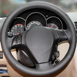 Black Car Steering Wheel Cover For Old Mazda 3 2003 2004-2009 Mazda 6 2002-2006 Mazda 5 Car Accessories Steering Wrap