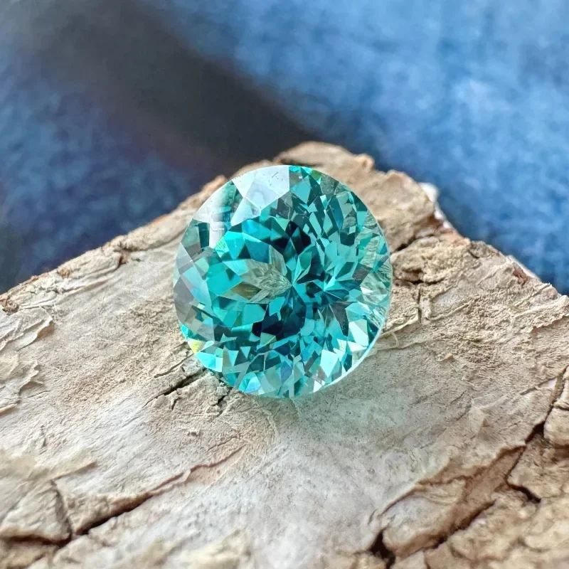 

Lab Grown Paraiba Round Cut Gemstone for DIY Advanced Jewelry Making Inlay Ring Necklace Bracelet Selectable Certificate