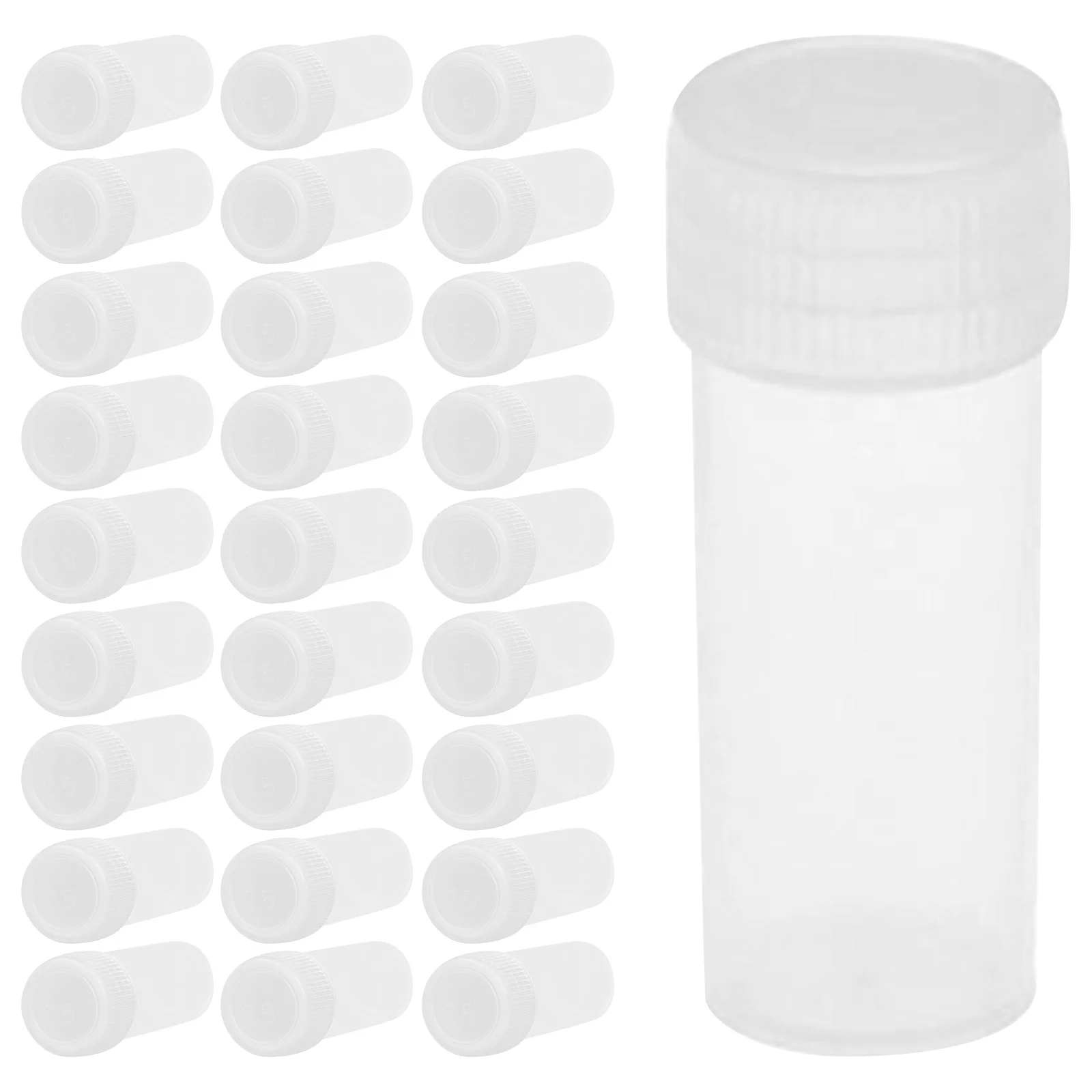 

50Pcs 5Ml Transparent Pill Bottles Plastic Dispensing Vials with Child-Resistant Caps for Safe Medicine Refill and Carry