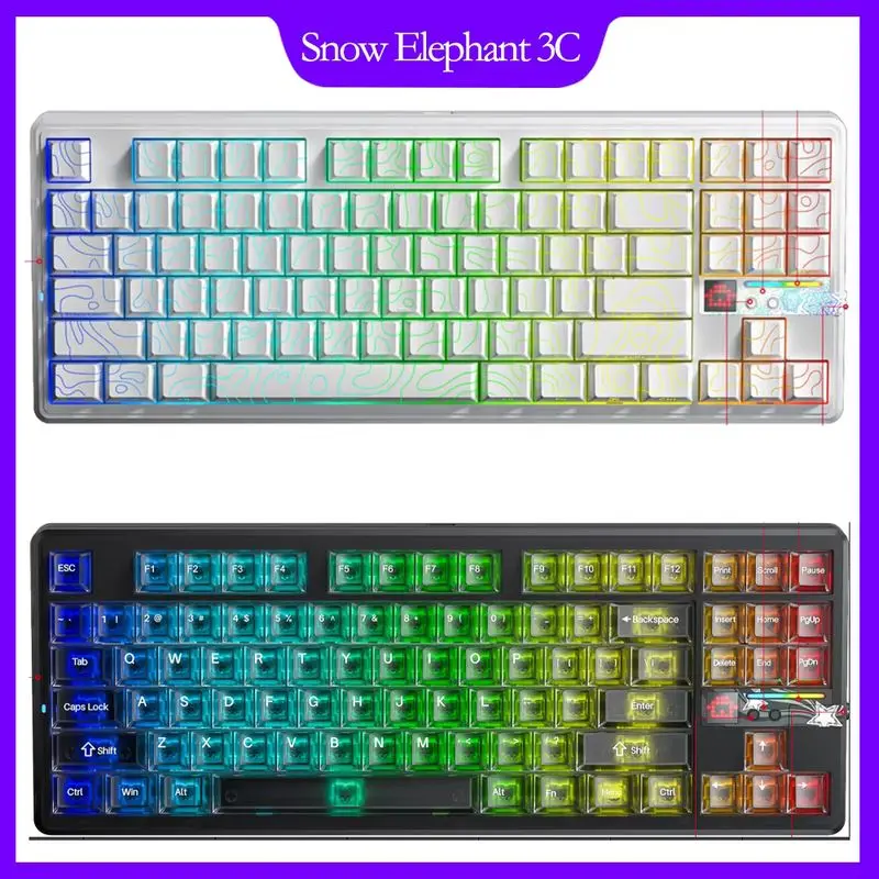 Aula Mechanical Keyboard F87pro V2 Tri Mode Wireless Bluetooth Custom Rgb 8k Polling Rate Carbon Fiber For Gaming Gamers