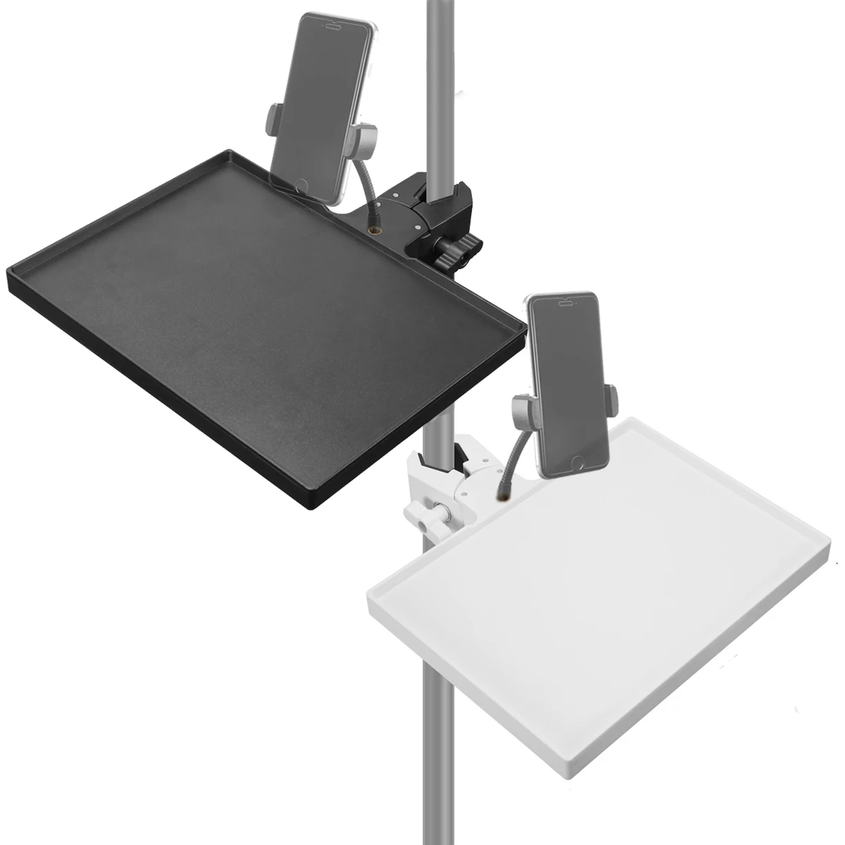 Miwayer Universal Adjustable Microphone Stand Tray, 225×165mm Sound Card Platform, Anti-Slip Pad, Loads 2.5kg for Studio/Stage
