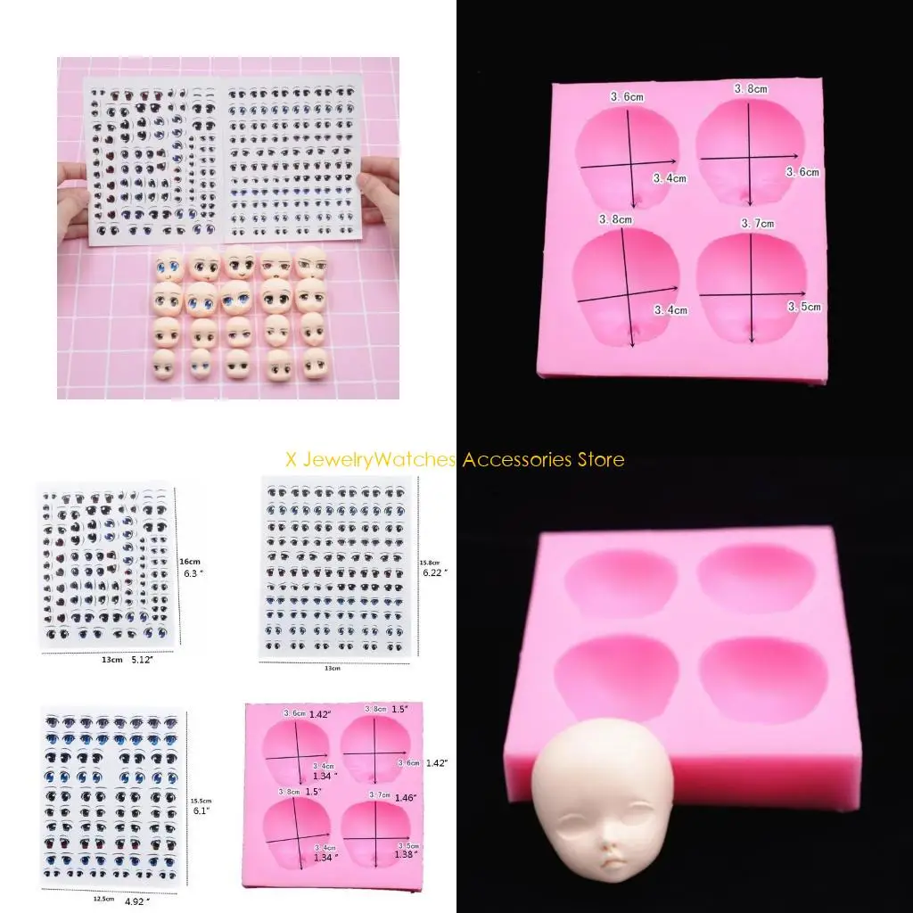 

31KD Cartoon Eyes Stickers Boy Anime Figurine Doll Face Organ Paster Decals DIY Glass Eye Chips Paper Doll Accessories