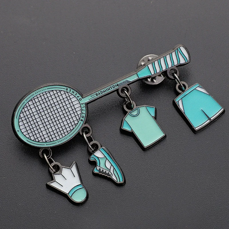 Badminton Icon - Broche creativo para ropa de bádminton,