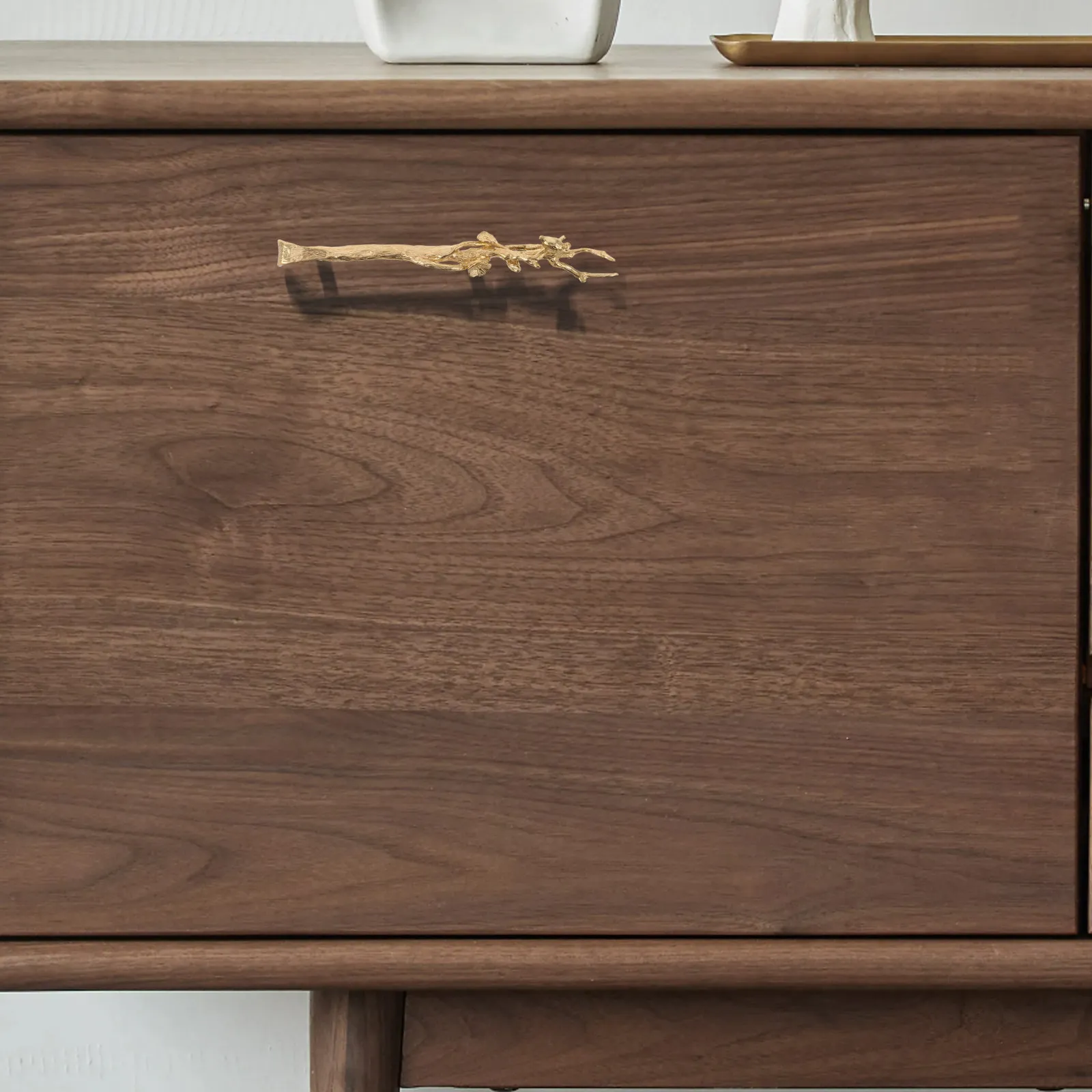 Solid Brass Cabinet Pull Handle Vintage Bird on Branch Drawer Knob for Dresser Wardrobe Kitchen