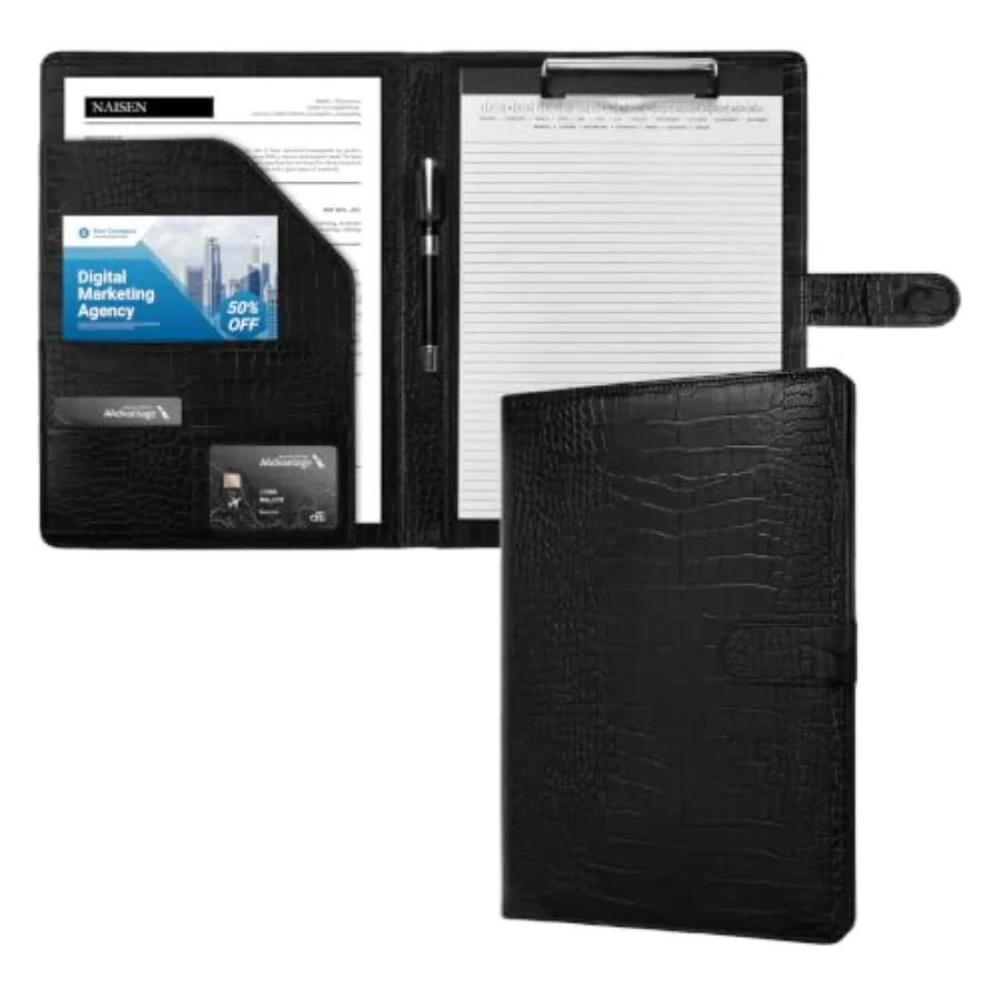 

Clipboard Folder Padfolio, Writing Portfolio Faux Leather Clipboards with Cover for Legal Pad Holder Letter Size A4 8.5 x 12 fo