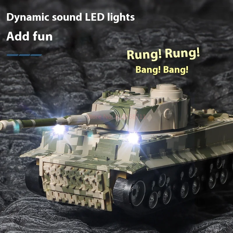 Char militaire Rc 1:32 avec son et lumières, jouet télécommandé Rechargeable, voiture de Simulation de combat réaliste pour enfants/adultes