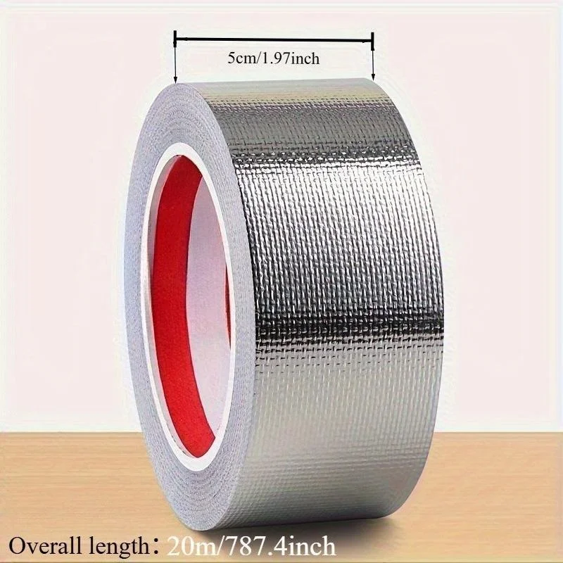High Temp 500°C Fiberglass Foil Tape Thickened Sealing for Oven Range Hood Pipe Water Heater Patch Waterproof Oil Proof