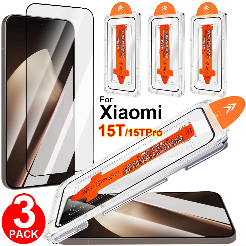 

1-3PCS Clear Screen Protector Dust Free For Xiaomi 15T Pro Mi 14 15T Easy Installation For Xiaomi 14T Pro 14T Tempered Glass HD