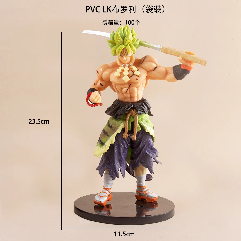 21cm Anime Dragon Ball Z Figure Samurai Son Goku Broly Super Saiyan Action Figures PVC Collection Model Doll Ornaments Toys Gift