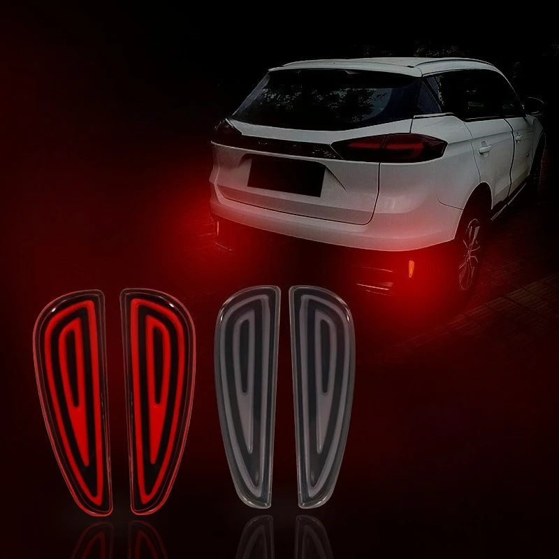 

для Geely PROTON X50 Atlas ‌ 2018 2 шт. задний бампер автомобиля отражатель DRL динамический указатель поворота стоп-сигнал задний противотуманный фонарь Daulight