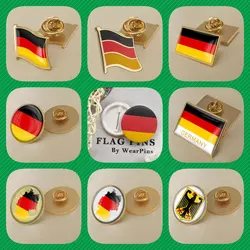 Germany Map Flag National Emblem National Flower Brooches Badges Lapel Pins