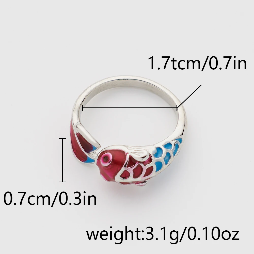 Vintage Lucky Koi Fish Opening Rings For Women Fashion Silver Color Metal Delicate Fish Female Finger Ring Party Jewelry Gifts