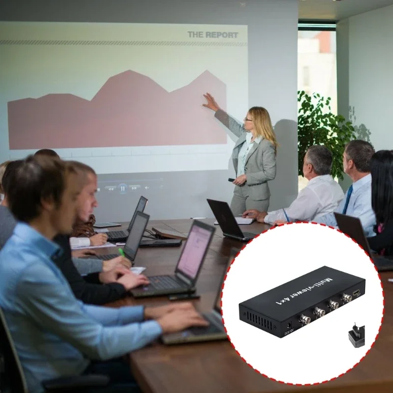 

4 Channel Video Splitter Converter Switching Enables Screen Monitoring With Metal Construction Fit for Security Systems H8WD